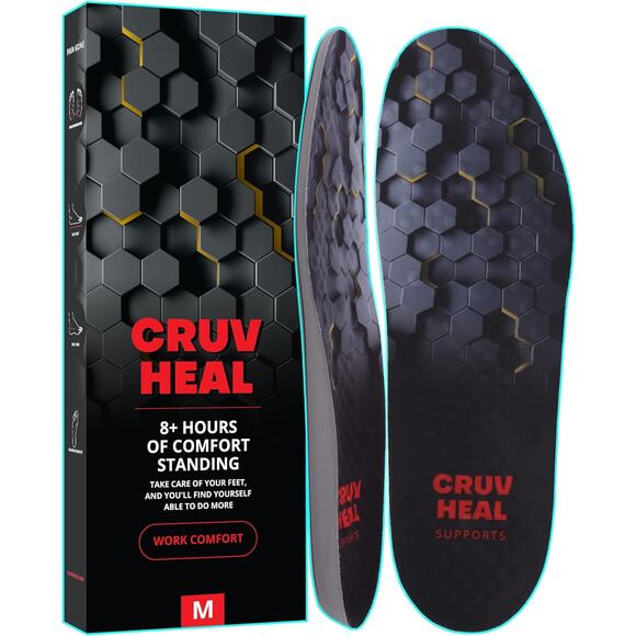 Work Comfort Orthotic Insoles - Anti Fatigue Shoe Insert Men Women Medium - Picture 1 of 4